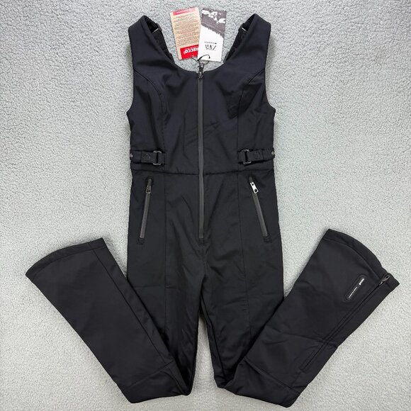 Zara Ski Bib Womens Small S Black Snow Pants Overalls Recco Jumpsuit Snowboard - Picture 1 of 11